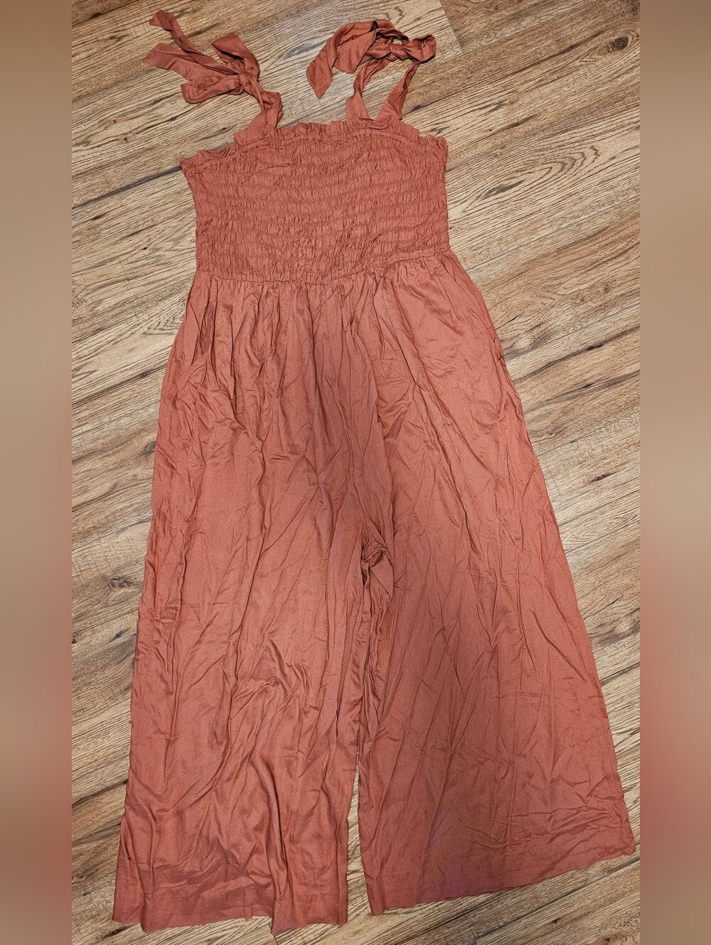 DD77 Wide-Leg Smocked Jumpsuit